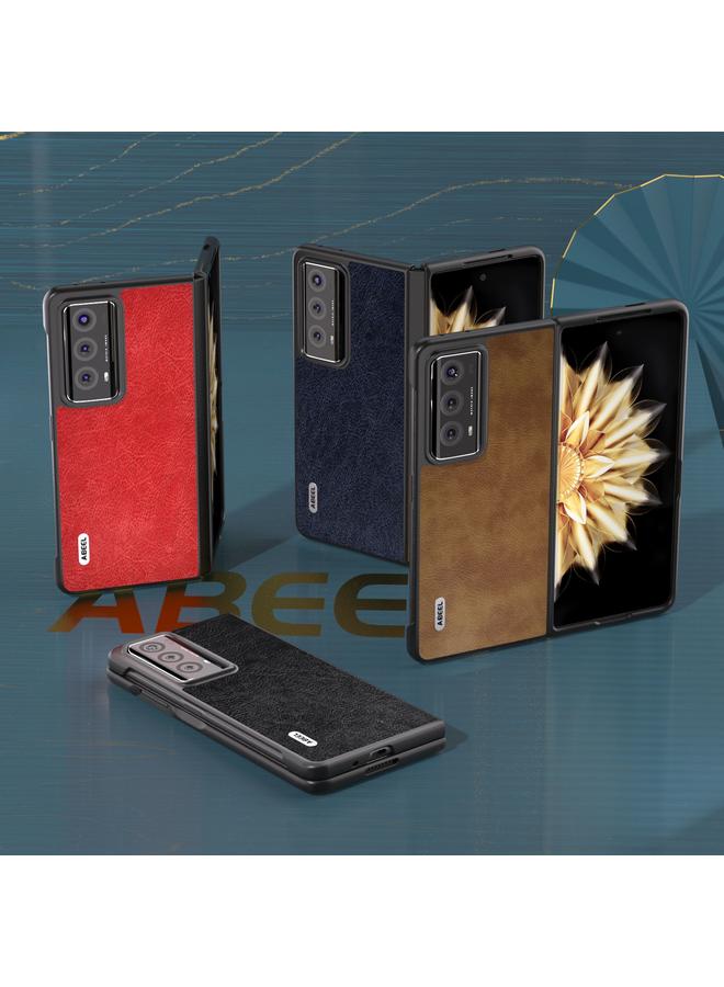 اس-توب جراب لهاتف Honor Magic V2 ABEEL بتصميم ريترو من مادة البولي يوريثان وملمس الليتشي - Image 5
