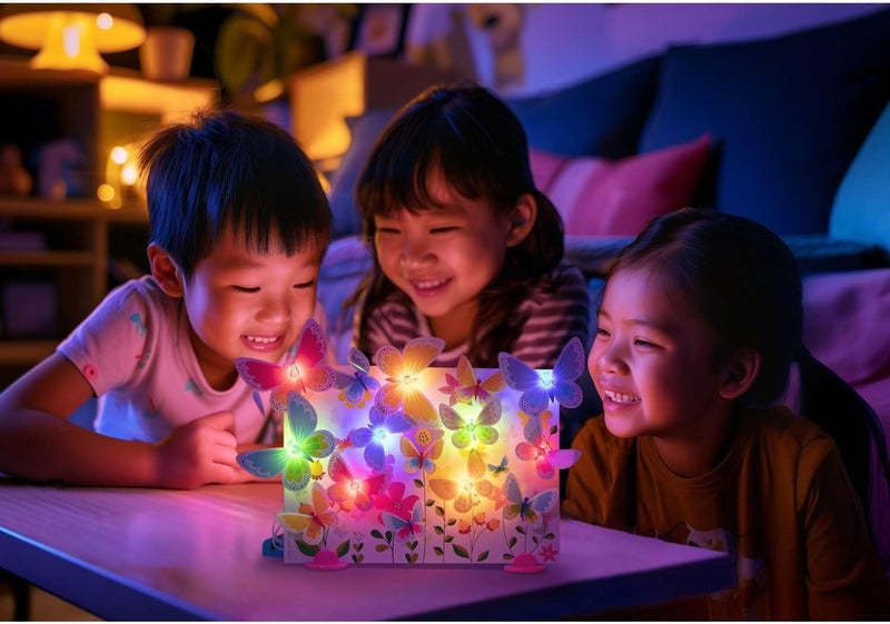4m KidzMaker 3D Glow Butterfly Canvas, Create Your Own Light Up Butterfly Artwork, Arts and Crafts Kit for Boys and Girls Ages 5+ - Image 4