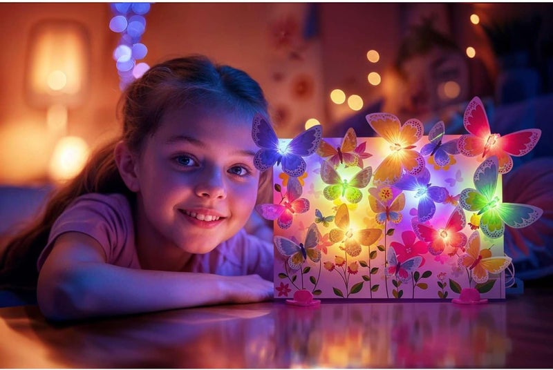 4m KidzMaker 3D Glow Butterfly Canvas, Create Your Own Light Up Butterfly Artwork, Arts and Crafts Kit for Boys and Girls Ages 5+ - Image 5