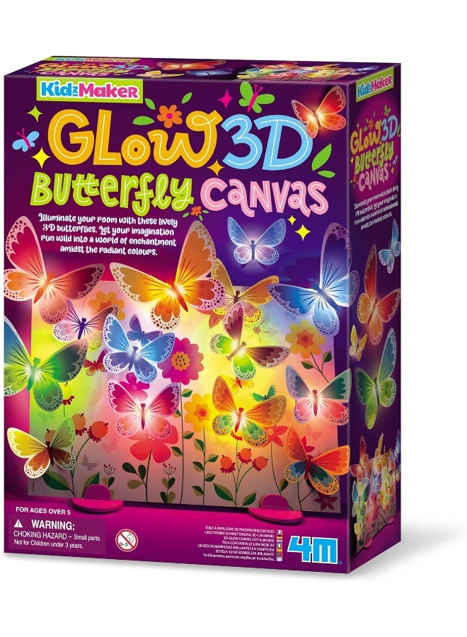 4m KidzMaker 3D Glow Butterfly Canvas, Create Your Own Light Up Butterfly Artwork, Arts and Crafts Kit for Boys and Girls Ages 5+ - Image 2