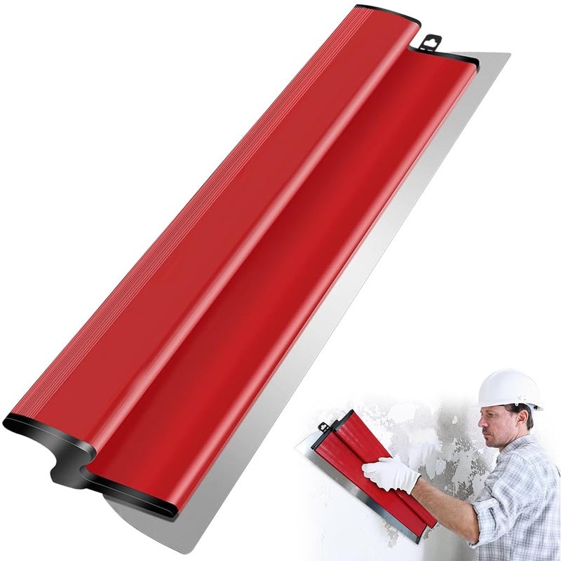 Serplex ® 23.62 بوصة / 60 سم شفرة التنعيم، مجرفة الفولاذ المقاوم للصدأ شفرة التنعيم ملعقة تنعيم الجدران مجرفة التلبيس لأداة البناء لتزيين الجدران في منطقة العمل الكبيرة - Image 1