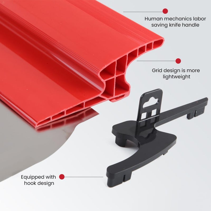 Serplex ® 23.62 بوصة / 60 سم شفرة التنعيم، مجرفة الفولاذ المقاوم للصدأ شفرة التنعيم ملعقة تنعيم الجدران مجرفة التلبيس لأداة البناء لتزيين الجدران في منطقة العمل الكبيرة - Image 5