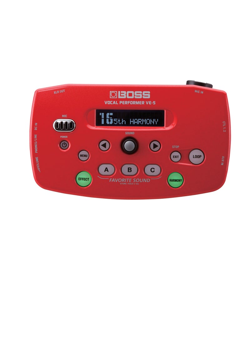 BOSS BOSS VE-5 Vocal Performer - Compact Vocal Processor (RED)  - Image 1