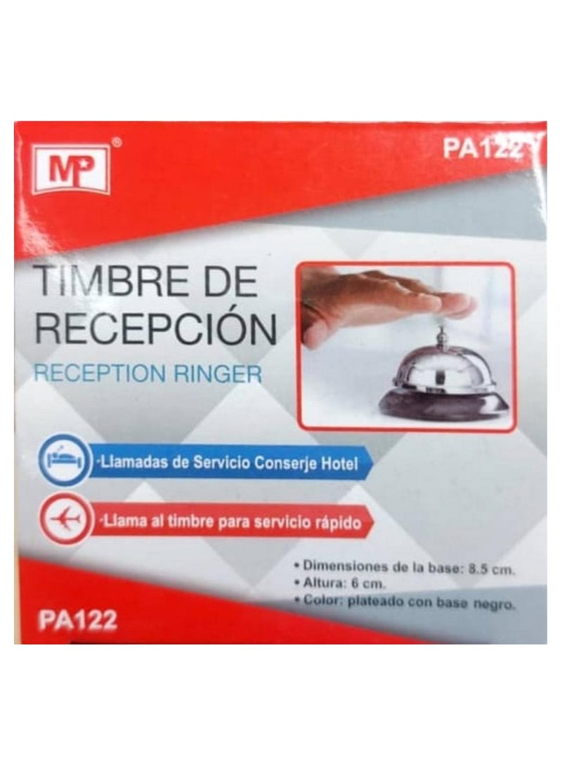 أم بي جرس طاولة معدني للاستقبال فضي - Image 1