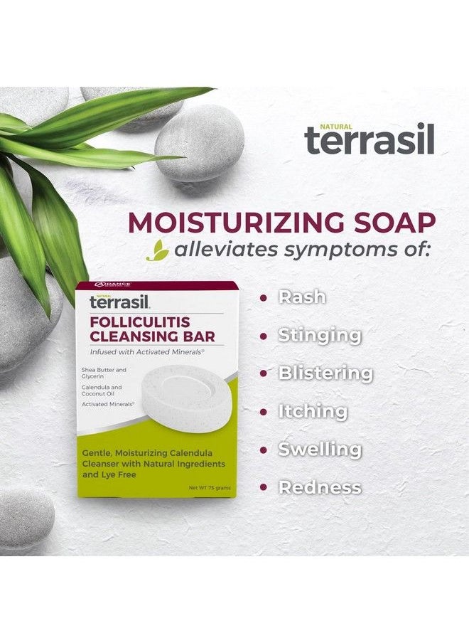 Terrasil - Folliculitis Soap Ingrown Hair Treatment Natural Soap Bar With Calendula For Folliculitis Relief 100% Pure Anti Itch Soap 3 Pack 75Gm Bars - Image 1