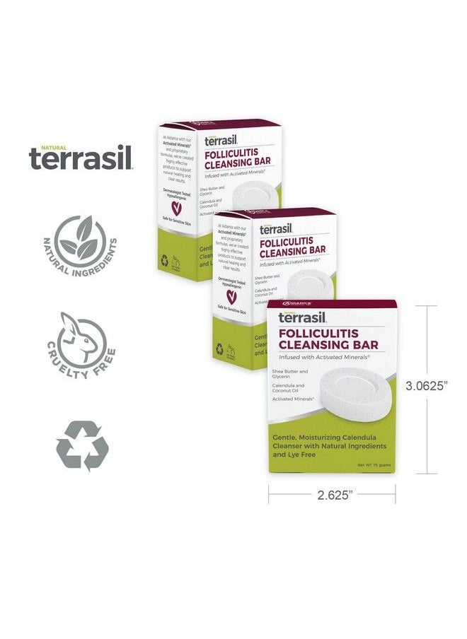 Terrasil - Folliculitis Soap Ingrown Hair Treatment Natural Soap Bar With Calendula For Folliculitis Relief 100% Pure Anti Itch Soap 3 Pack 75Gm Bars - Image 1