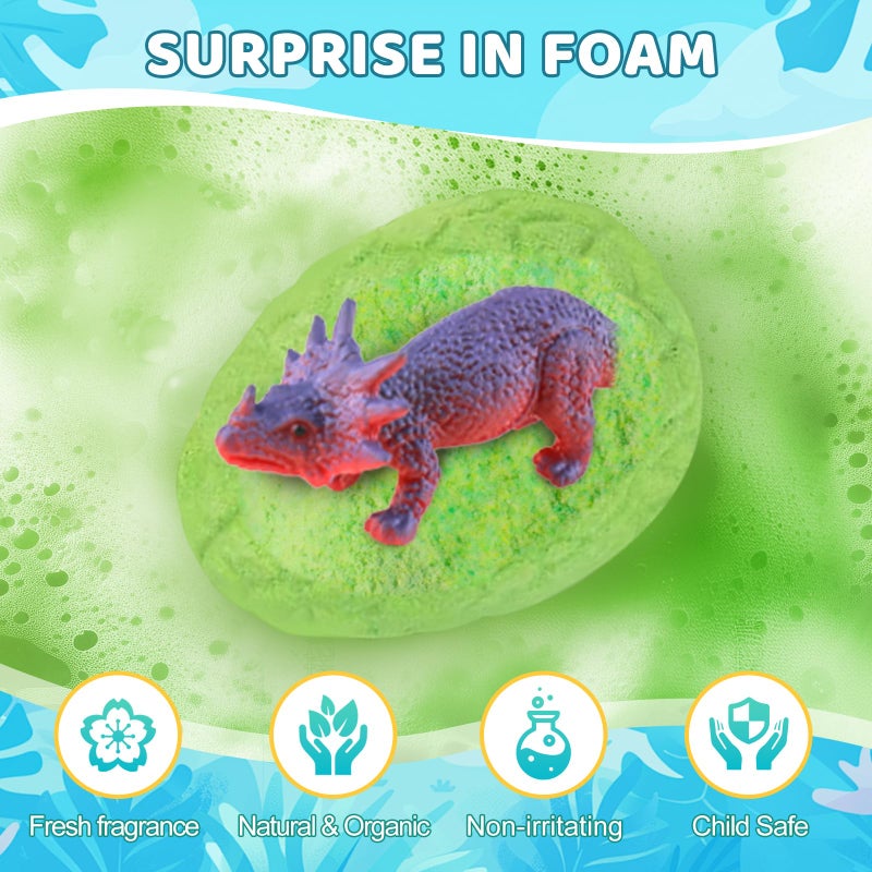 STARYAR Easter Bath Bombs for Kids with Surprise Dinosaur Toys Inside, Easter Basket Stuffers, XXXL Dinosaur Bath Bombs Gift Set, Easter Gifts for Kids, Dino Easter Eggs Filled Toys for Boys 3 4 5 6 7 - Image 4