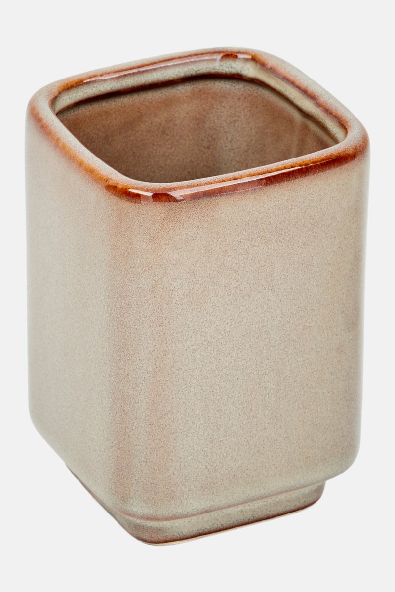 Muy Mucho Ceramic Toothbrush Cup, Beige  - Image 1
