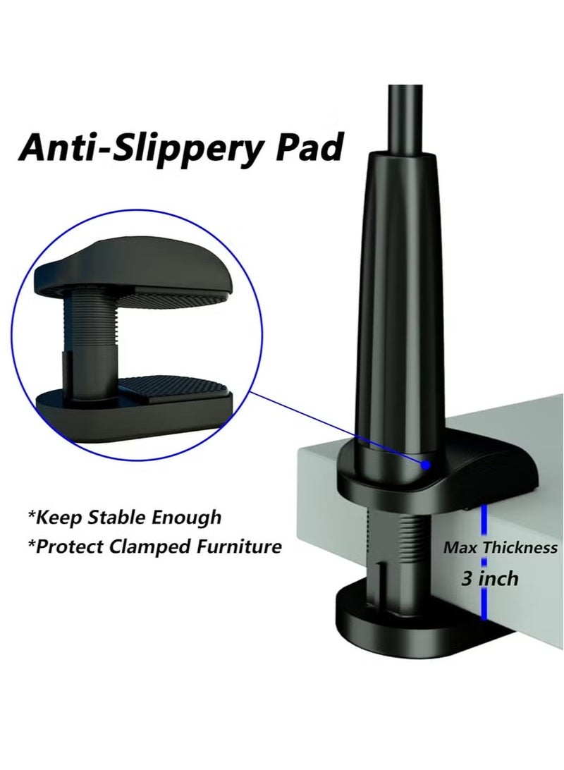 vesus Cell Phone Clip Bed Stand Holder, with Grip Flexible Long Arm Gooseneck Bracket Mount Clamp for Desk, Compatible with iPhone 14 Pro Max XR X 8 7 6 or other 3.5-7" Devices (Black) - Image 3