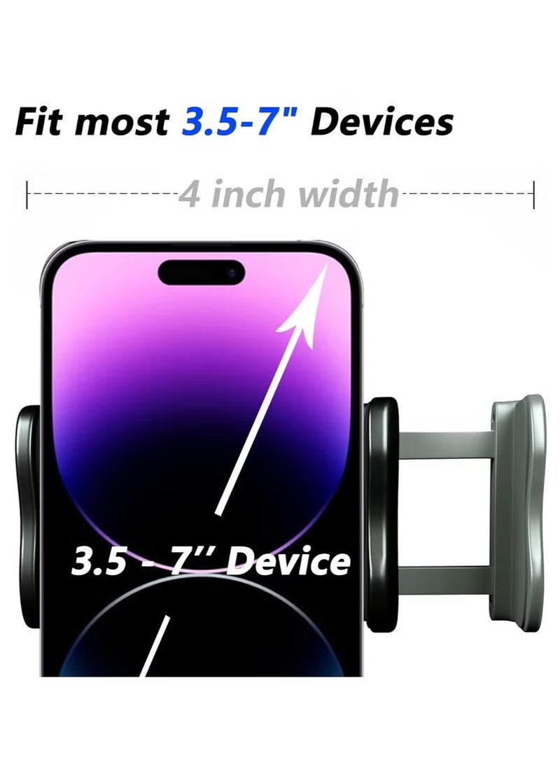 vesus Cell Phone Clip Bed Stand Holder, with Grip Flexible Long Arm Gooseneck Bracket Mount Clamp for Desk, Compatible with iPhone 14 Pro Max XR X 8 7 6 or other 3.5-7" Devices (Black) - Image 2