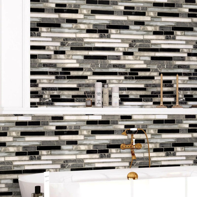 Livebor Kitchen Peel and Stick Wallpaper Kitchen Backsplash Tile Wallpaper 17.7inch x 118.1inch Backsplash Contact Paper Peel and Stick Countertops Waterproof Wall Paper for Bathroom Tile Vinyl - Image 4