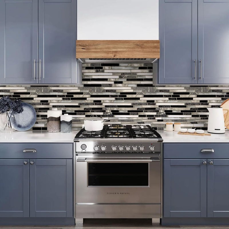 Livebor Kitchen Peel and Stick Wallpaper Kitchen Backsplash Tile Wallpaper 17.7inch x 118.1inch Backsplash Contact Paper Peel and Stick Countertops Waterproof Wall Paper for Bathroom Tile Vinyl - Image 3