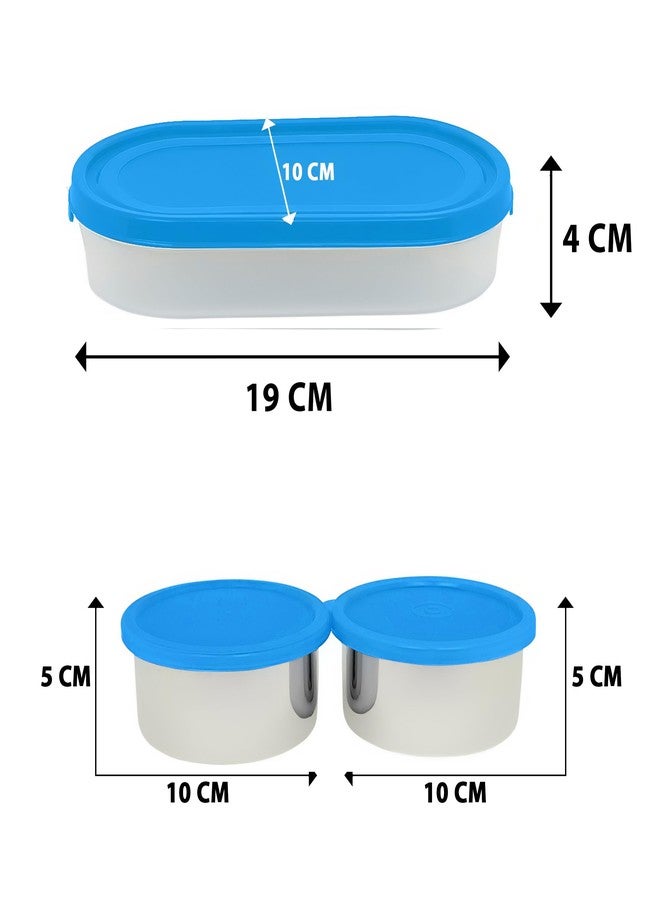 Zaib Stainless Steel Lunch Box for Kids & School – 2 Compartment Leak Proof Tiffin Box Set with Insulated Bag – Air Tight Food Container for Boys, Girls, & Office (Blue Executive) - Image 3