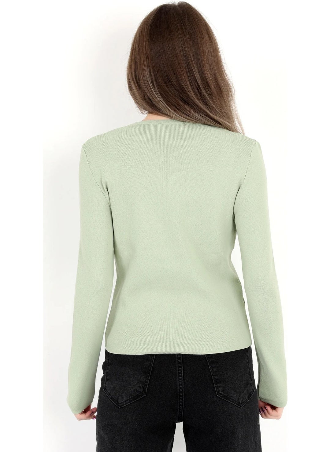 JOHN BORNERS - Giysa Women Green 100% Polyamide Flexible Crew Neck Knitwear Body - 2002 - Image 1