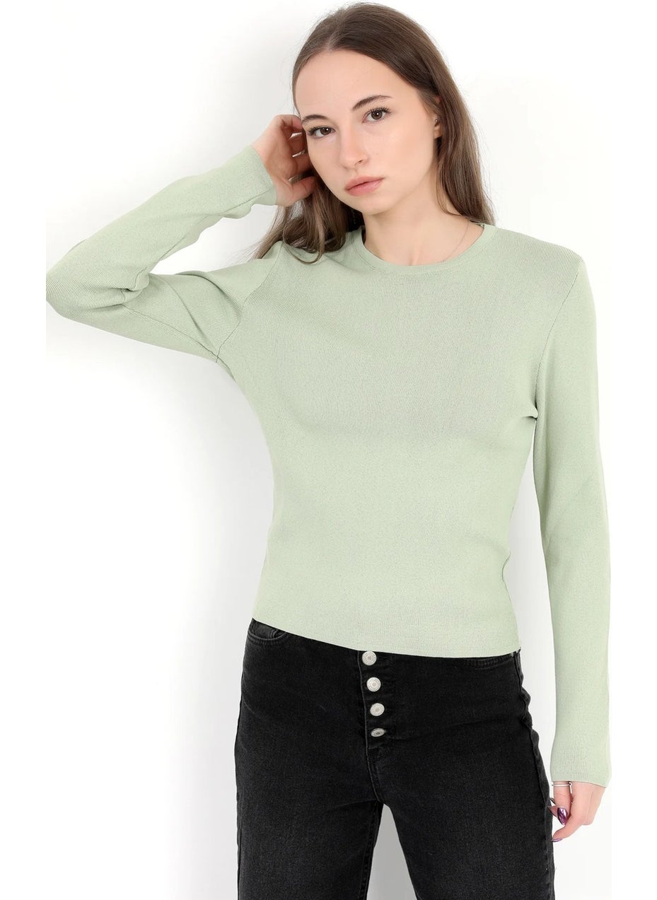 JOHN BORNERS - Giysa Women Green 100% Polyamide Flexible Crew Neck Knitwear Body - 2002 - Image 1