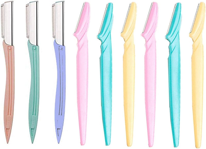 Eyebrow Razor 9 Pack, Precision Facial Hair Trimmer for Women, Eyebrow Shaper Facial Razor for Men