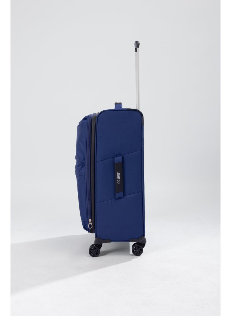 LIGHTGO 6947 middle size Suitcase check in Suitcase soft spinner luggage 24inch with TSA lock waterproof zipper travel case Navy color ultra-light case with half expandable - Image 3