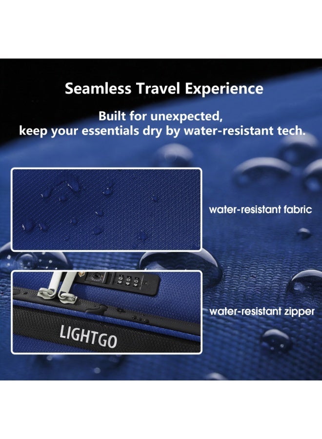 LIGHTGO 6947 middle size Suitcase check in Suitcase soft spinner luggage 24inch with TSA lock waterproof zipper travel case Navy color ultra-light case with half expandable - Image 5