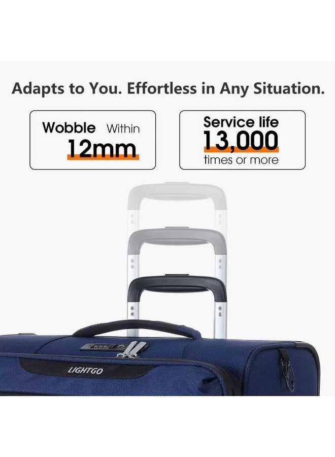 LIGHTGO 6947 middle size Suitcase check in Suitcase soft spinner luggage 24inch with TSA lock waterproof zipper travel case Navy color ultra-light case with half expandable - Image 4