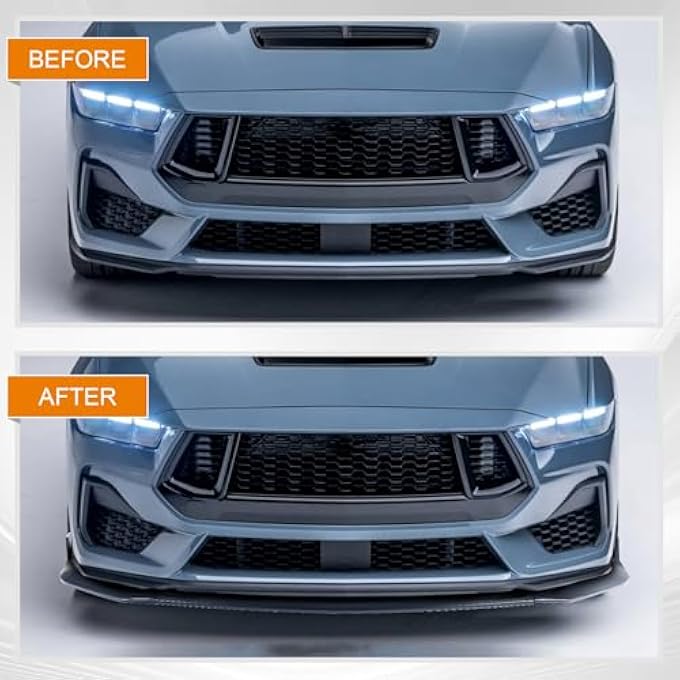 Gear Up Front Lip for Ford Mustang GT EcoBoost 2024 Front Bumper Lip Splitter Glossy Black - Image 5