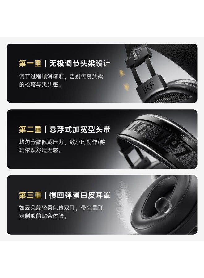 Ikf Vp7 Wired Gaming Headset Over-ear Dual-mode Sound Positioning E-sports Cable 3.5mm Port Carbon Black
