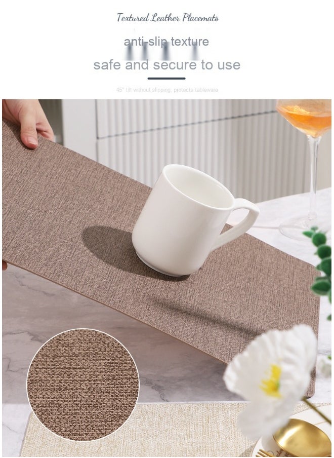NIBEMINENT 2pcspvc Leather Table Mat Tabletop Decoration Pot And Bowl Mat Table Kitchen Supplies  - Image 3