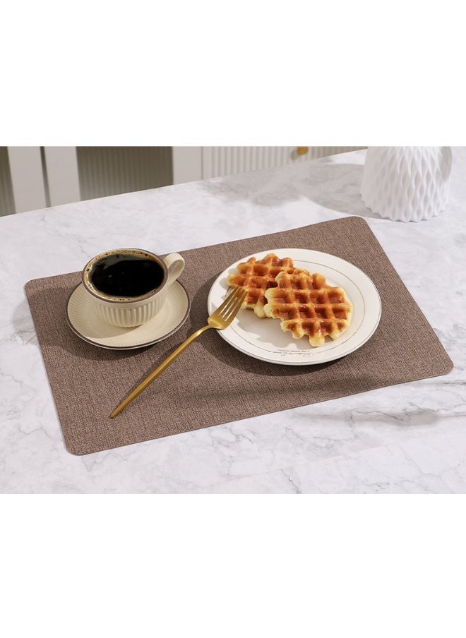 NIBEMINENT 2pcspvc Leather Table Mat Tabletop Decoration Pot And Bowl Mat Table Kitchen Supplies  - Image 4