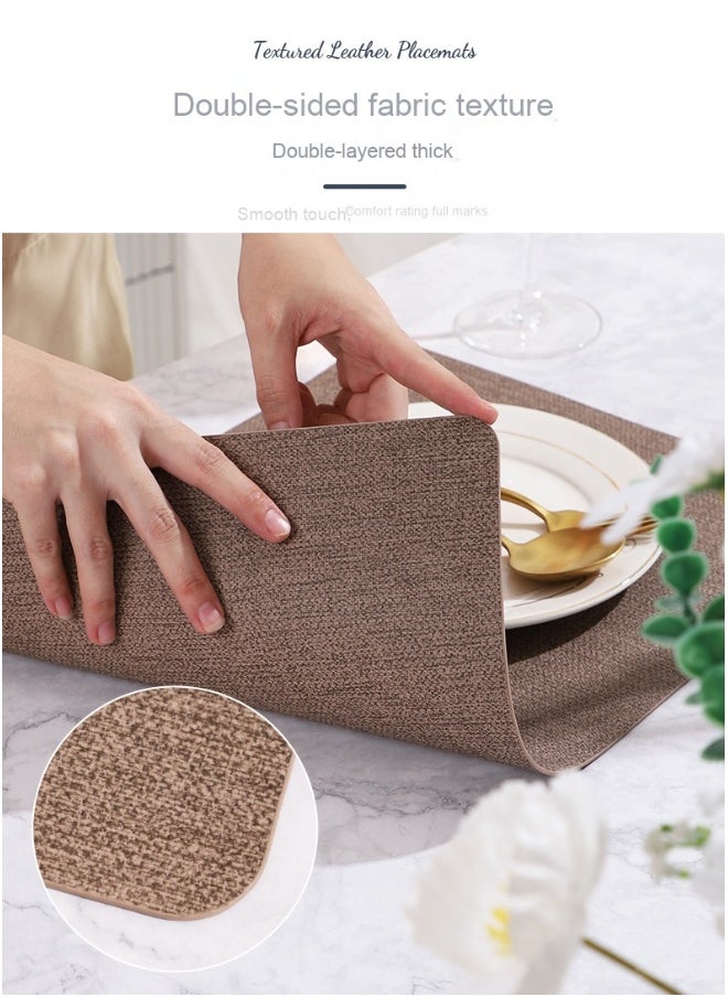 NIBEMINENT 2pcspvc Leather Table Mat Tabletop Decoration Pot And Bowl Mat Table Kitchen Supplies  - Image 5