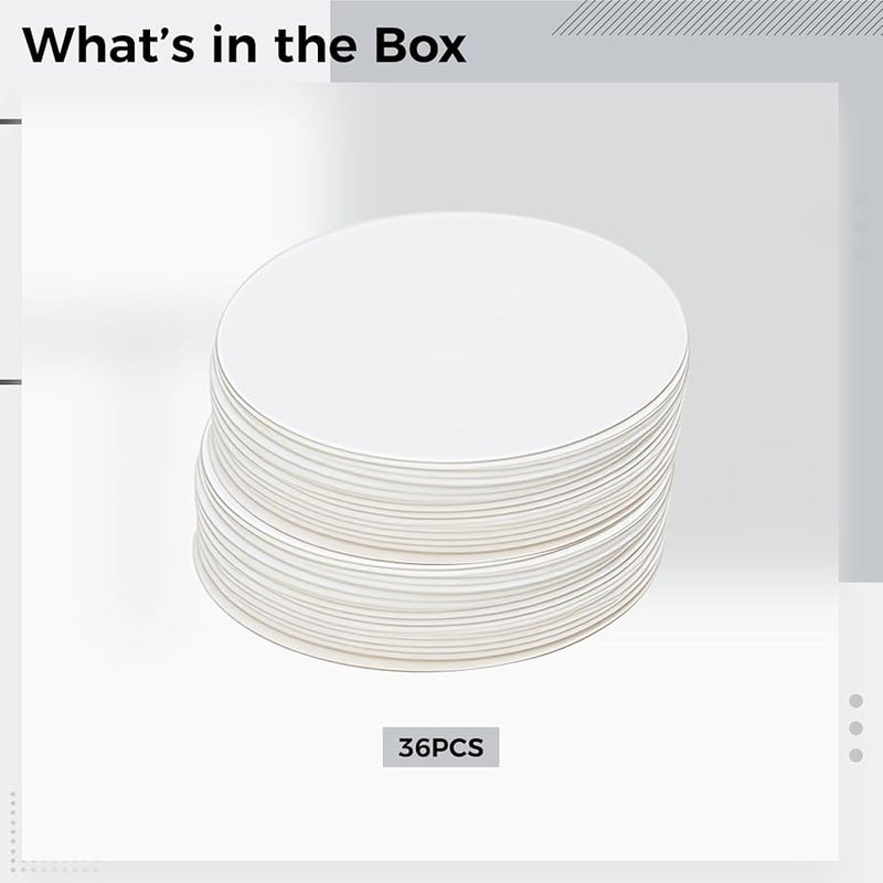 36 سادة ورق مائي مستديرة 5 71 بوصة سميكة من الورق المقوى لأعمال الرسم والحرف اليدوية DIY - Image 5