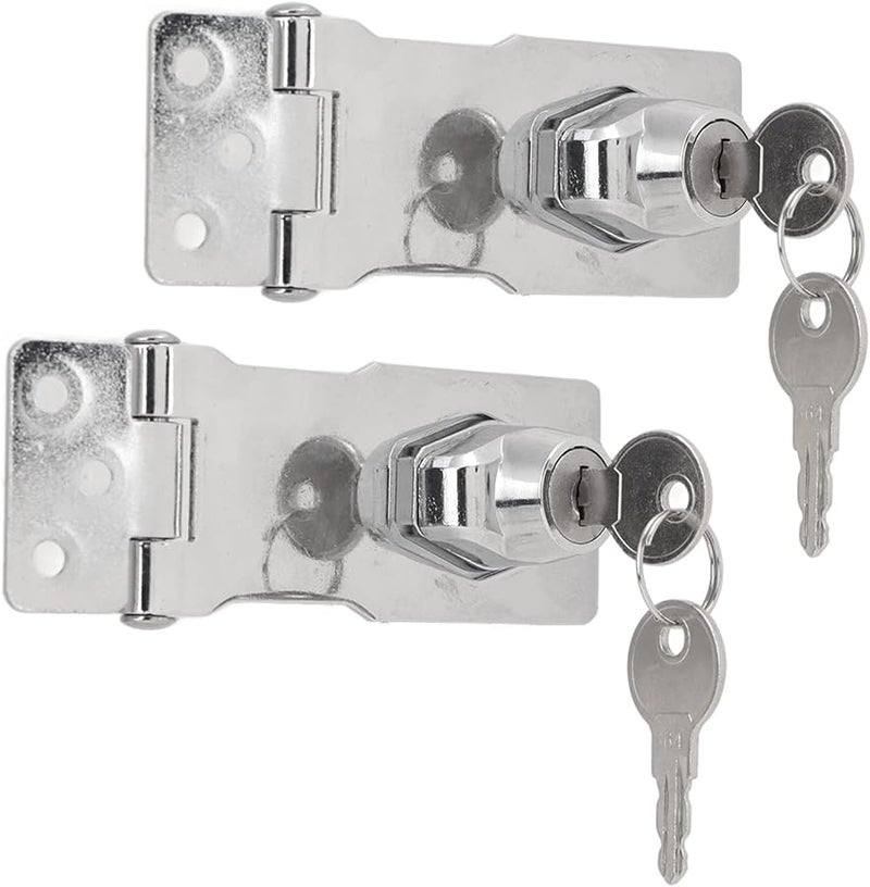 Tyenaza 2Pcs Zinc Alloy Keyed Hasp Lock Kit for Drawers Cabinets and Boxes - Image 4