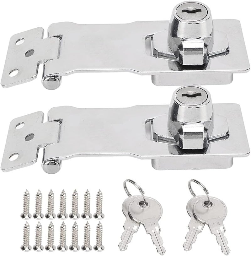 Tyenaza 2Pcs Zinc Alloy Keyed Hasp Lock Kit for Drawers Cabinets and Boxes - Image 2