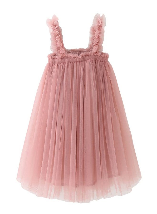 BGFKS Tutu Dress for Baby Girl 1st Birthday Photography Outfit Sets, Dress for Toddler Girls with Lace Rose Flower Crown.(Dusty Rose) - Image 3