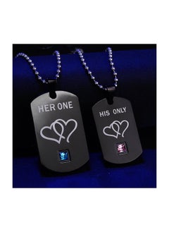 Couple Tag Pendent Necklace, Stainless Steel Pendant Necklace with CZ Stones Double Heart, Her One His Only Tag Necklace, Anniversary Valentines Gift for Lover - pzsku/Z1B0D0CF2AAB7B47B79BCZ/45/_/1698661316/62b85777-31e9-49ed-949e-6b4de20a2486