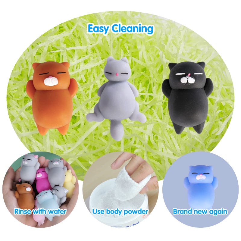 Manmel 16pcs Mochi Squishy Toys Set, Mini Kawaii Animals Squishies Pack Fidget Toys for Kids - Cat Party Favors, Fidget Toys Packs, Birthday Gifts for Boys & Girls - Image 3