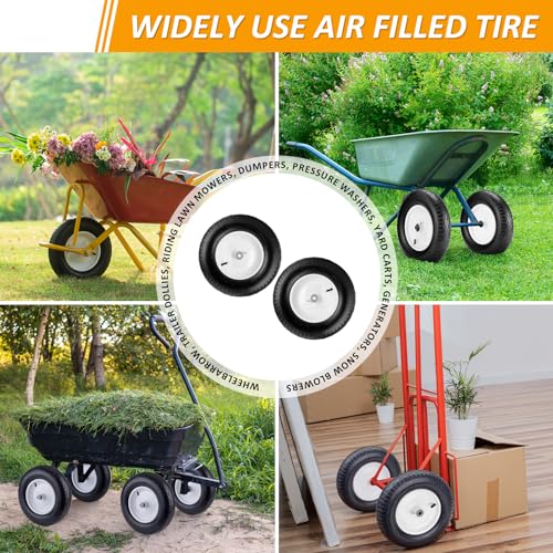 aledaras 4.80/4.00-8" Air Filled Wheelbarrow Tire, Heavy-Duty Replacement Tire and Inner Tube Set with 3/4 & 5/8 Wheel Bearing and Spacer Kit included,Tubed Tires Non-Slip for Garden Cart Wagon - Image 5