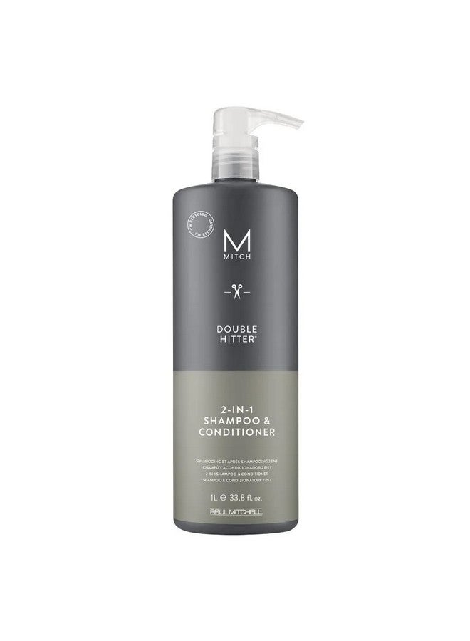 ميتش شامبو وبلسم MITCH by Paul Mitchell Double Hitter 2 في 1 للرجال، لجميع أنواع الشعر، 33.8 أونصة سائلة. - Image 1