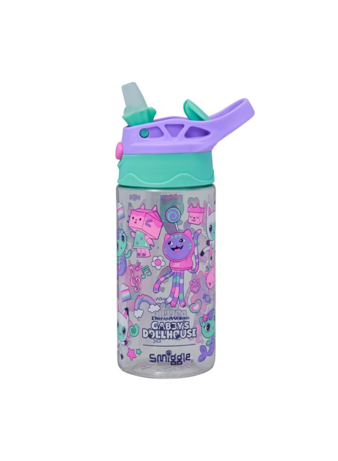 Smiggle × Gabby's Dollhouse 430ML Children's Straw Water Bottle - Image 1