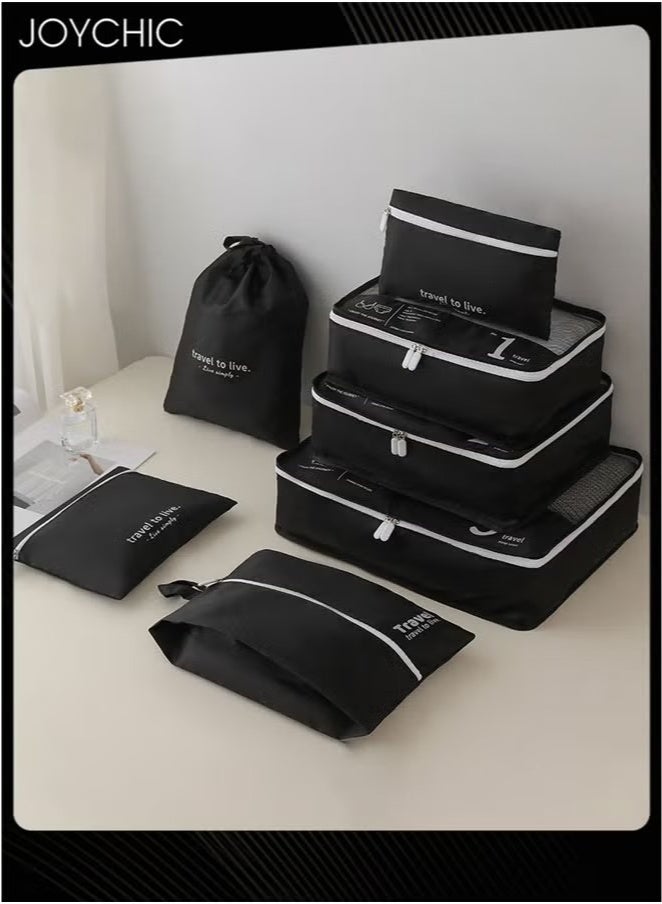 Joychic 7 Pcs packing cubes for suitcases Travel Cubes Packing Suitcase Organizer Bags Set Lightweight Essential Bag with Large Toiletries Clothes Shoes 