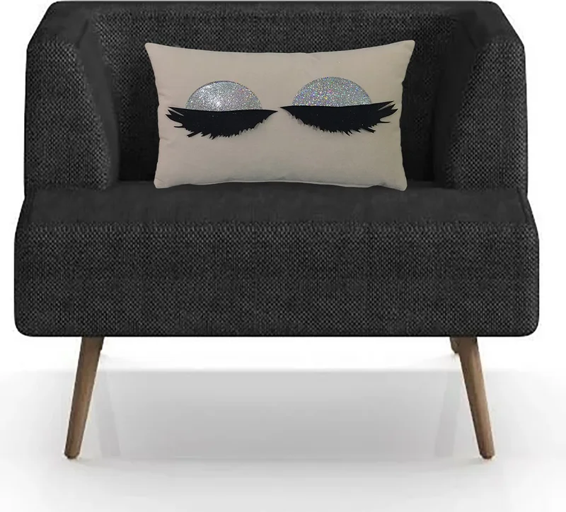 Nisahometeks Stain Resistant Erasable Eyelash Cushion Pillow Case 50*32 cm