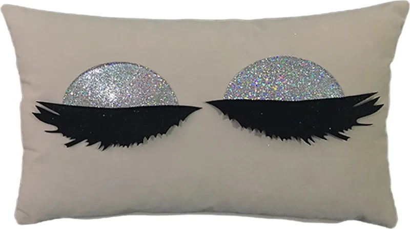 Nisahometeks Stain Resistant Erasable Eyelash Cushion Pillow Case 50*32 cm