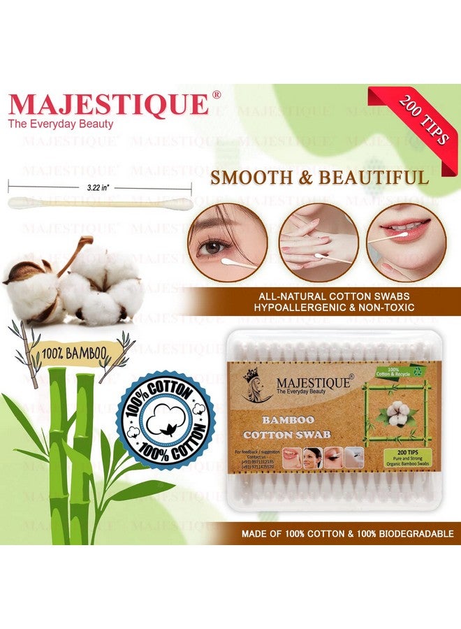 Majestique Baby Safety Cotton Swab | 100% Organic Soft Cotton Tips for Cleaning - Ideal for Babies & Adults Makeup Removal Cotton Sticks | Bamboo Cotton Swabs - 80-Swabs for Baby / 100-Swabs for Adults (Pack of 2) - Image 4