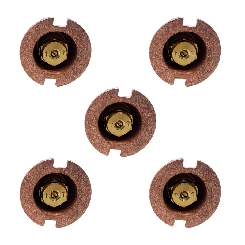 Poolzilla (5 Pack) Brass Pop-Up Flush Head Sprinkler with Quarter Spray Nozzle - Compatible with Flush Heads from Orbit, Champion and Other Major Brands - 1 Â¾â€™â€™ Inch Pop-Up Height - Image 1