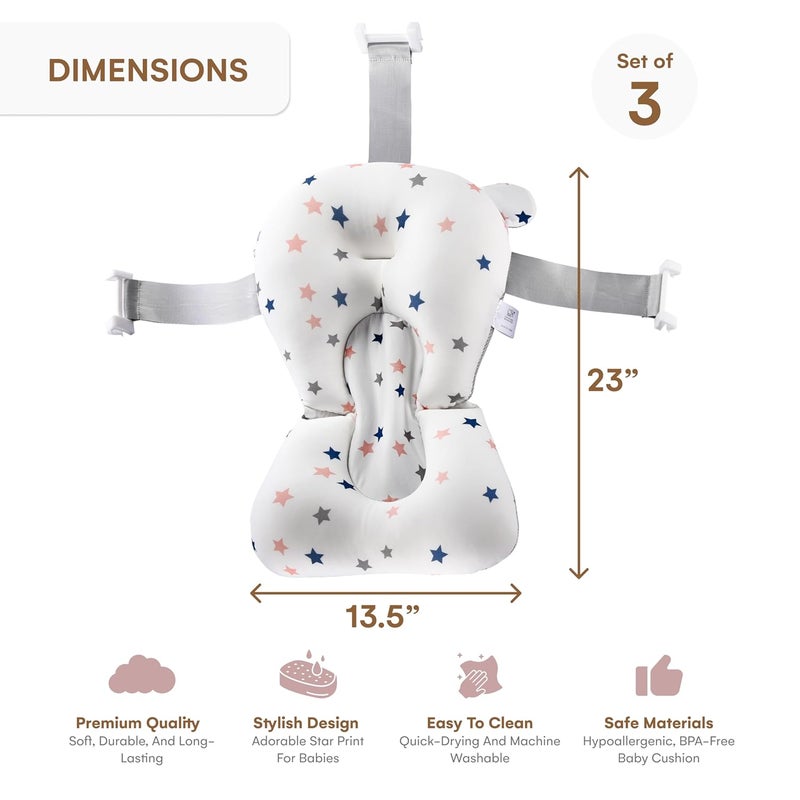 Childlike Behavior Baby Bath Tub Seat Cushion  Baby Sink Bath Cushion  Bathing Seat Support Infant or Newborn Bath Pillow Support Mat  Comfort Bathtub Safety Seat Pad  Floating Tub Pillow for Babies or Infants - Image 3