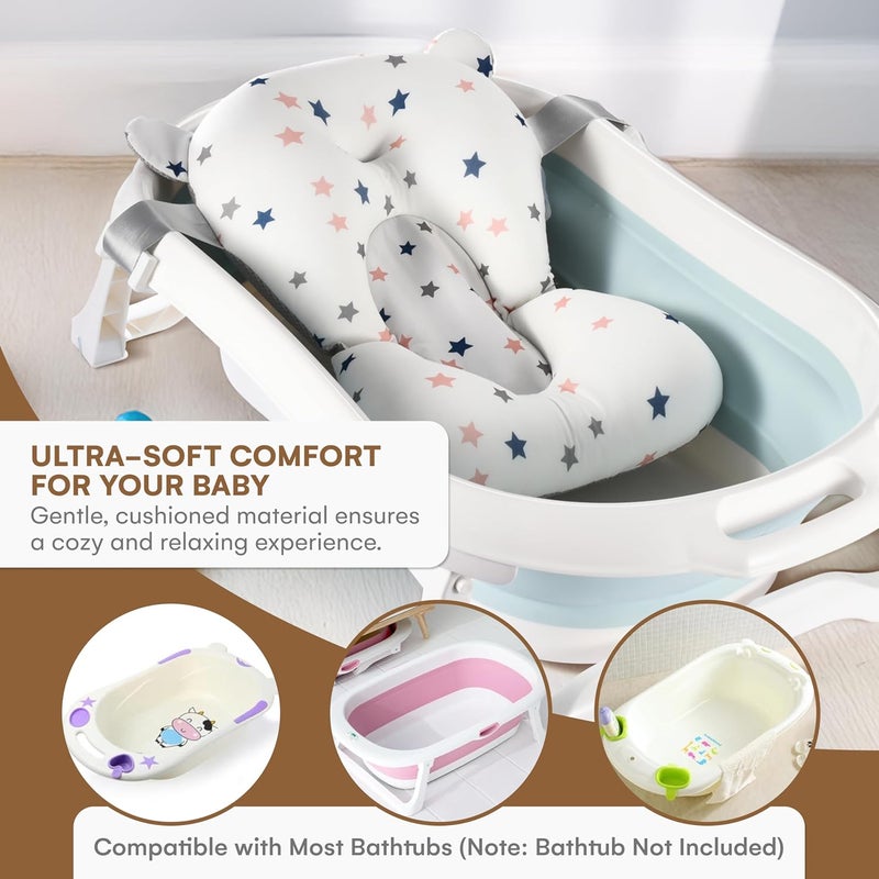 Childlike Behavior Baby Bath Tub Seat Cushion  Baby Sink Bath Cushion  Bathing Seat Support Infant or Newborn Bath Pillow Support Mat  Comfort Bathtub Safety Seat Pad  Floating Tub Pillow for Babies or Infants - Image 4