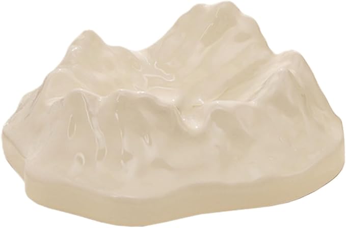 Beige Volcano Shaped Decorative Ashtray Unique Ash Storage Holder For Home Office Outdoor - Image 1