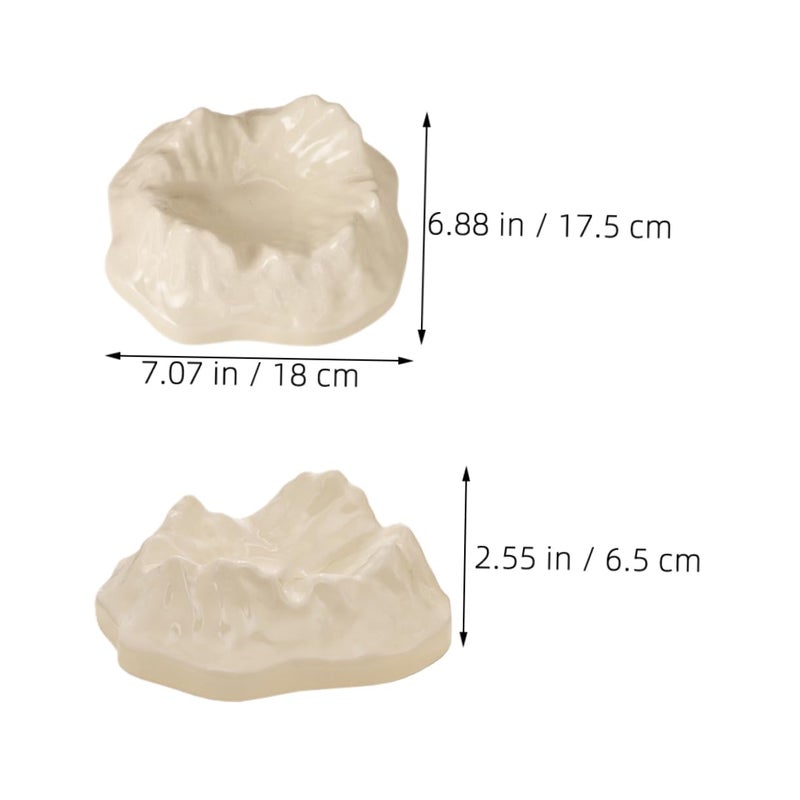Beige Volcano Shaped Decorative Ashtray Unique Ash Storage Holder For Home Office Outdoor - Image 5