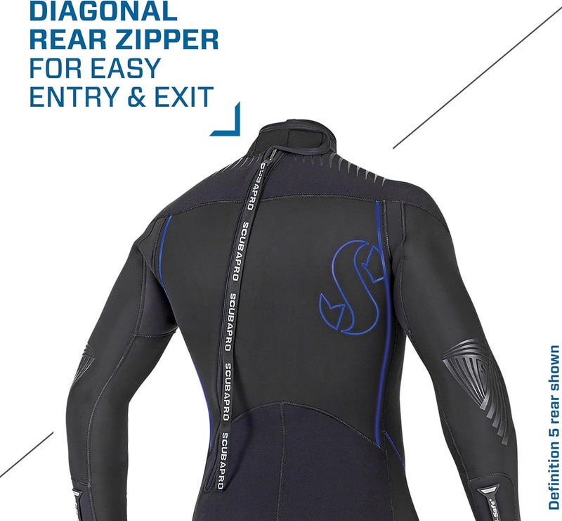 SCUBAPRO Definition Steamer 5 mm Mens Diving Wetsuit BlackBlue Medium Short - Image 4