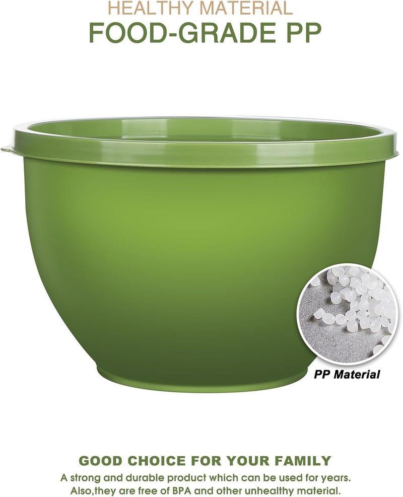 Greentainer Mixing Bowls Set with Lid, Plastic Salad Bowl, Stackable Nesting Bowl Set for Kitchen, Large Bowl Set, Serving Bowls Ideal for Mixing and Serving, BPA-Free - Image 3