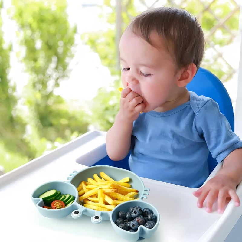 PandaEar أطباق سيليكون قابلة للشفط للأطفال من باندا إير - عبوة من 2 مع ملعقتين لتغذية الأطفال - Image 2