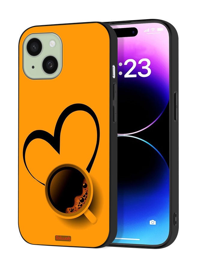 Tolwak Apple iPhone 15 Protective Case Cover Coffee Cup Art - Image 1